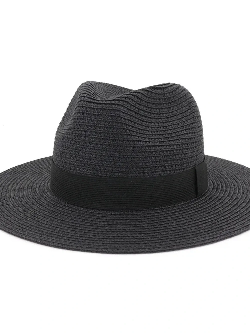 Banana Republic Charcoal Gray Straw Fedora Panama Sun Hat